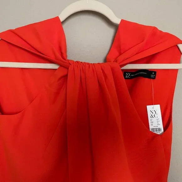 New York & Company, S,  Regular/Tall Orange, Flair Leg, Jumpsuit, NEW with tags! - Picture 16 of 16